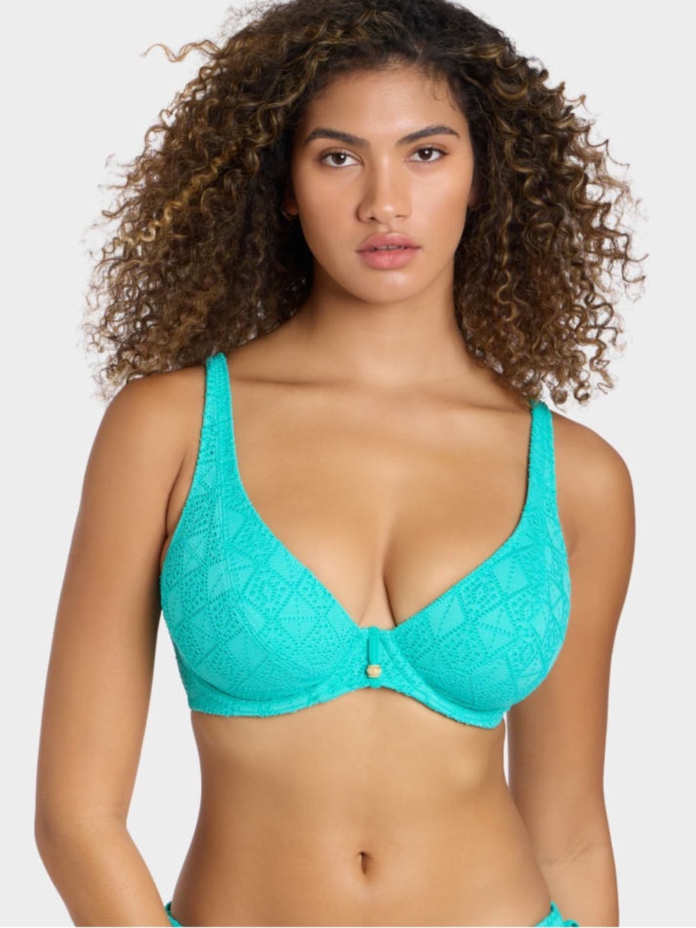 Freya Nomad Nights High Apex Marine Underwire Bikini Top Women's 38D NWT Beachy